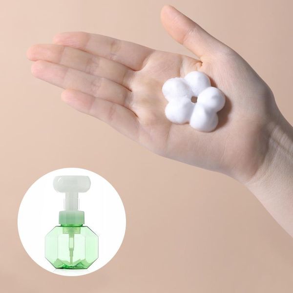 

liquid soap dispenser 300ml flower shape foam foaming pump empty bottle portable bathroom detergent hand wash pumps