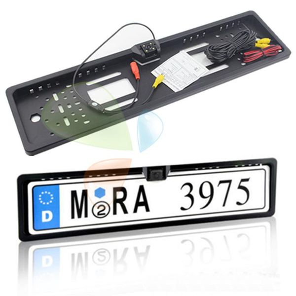 

wire night vision eu car license plate frame hd rear view camera reverse with 4 led light cameras& parking sensors