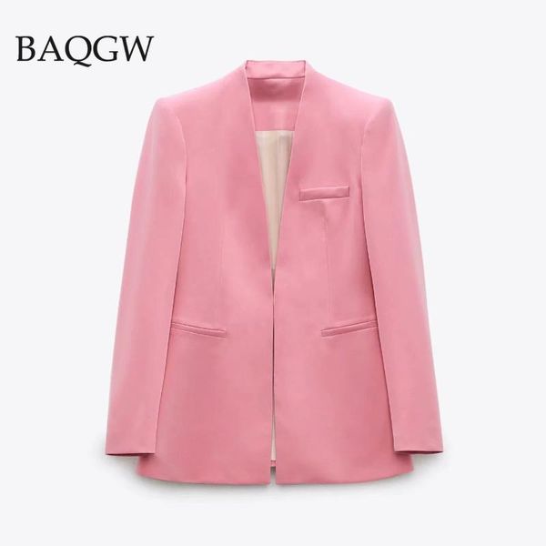 

women's suits & blazers 6 colors elegant business style blazer coat for women lapel collar long sleeve tunic loose female jacket office, White;black