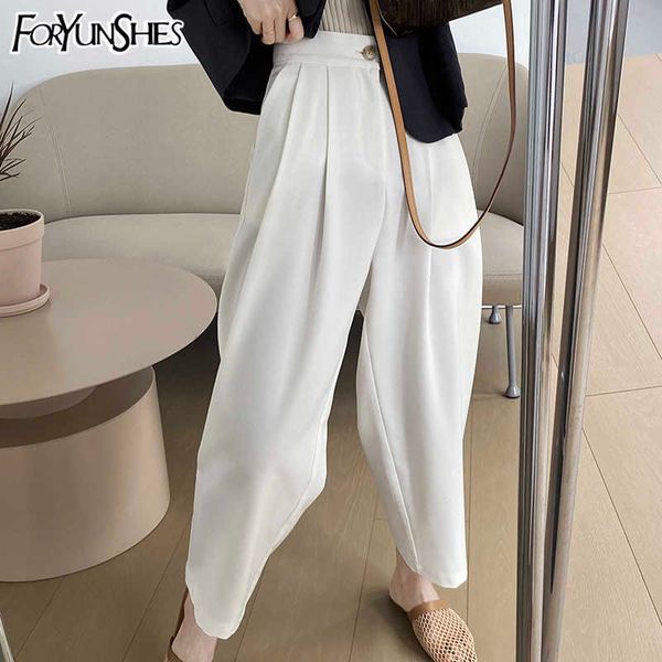 

women loose casual pants office ladies wide leg straight draping harem trousers fashion summer business elegant clothes 210709, Black;white