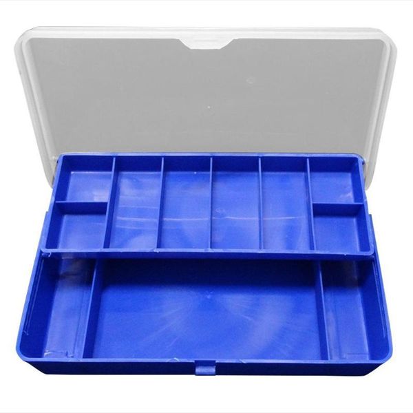 

fishing accessories 20.5*10.5*4.2 cm abs tackle box bait lure 2 layers hooks storage compartment tool sorting