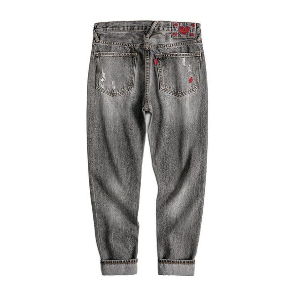 

men's jeans casual grey pants comfortable embroidered solid color travel, Blue