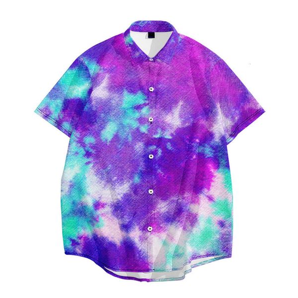 

shirtsautumn tie dye casual loose short sleeve shirt men's delivery, White;black