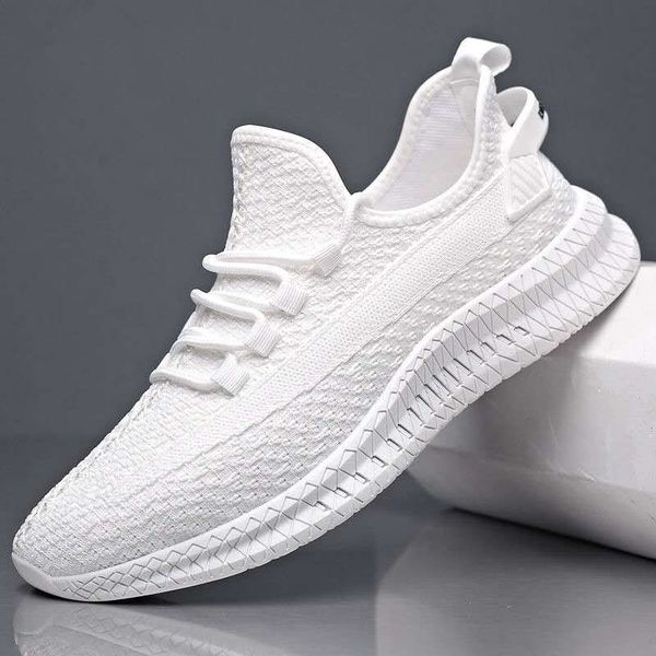 

casual mens trend all-match black white sports shoe flying woven breathable mesh shoes size 39-44