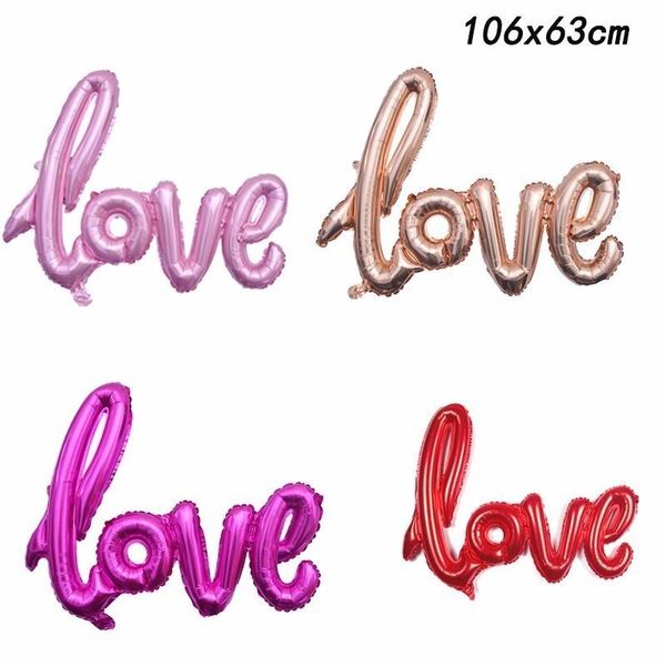 

party decoration 1pc wedding foil balloons large rose gold love and diamond ring ballons birthday decorations kids toys