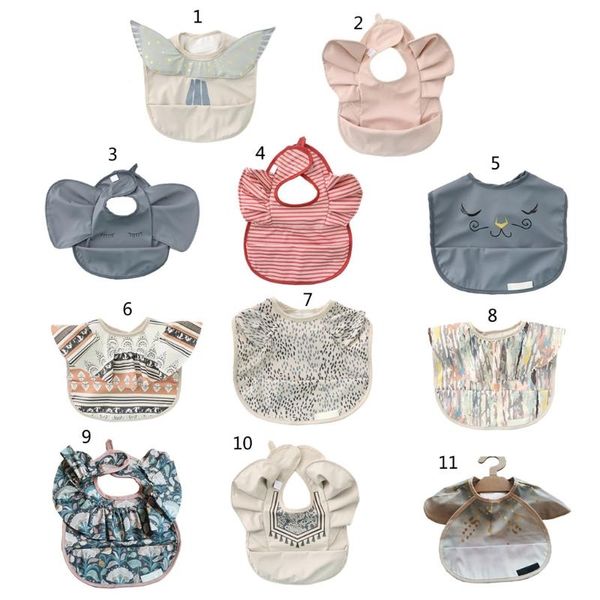 

bibs & burp cloths 1 pc infants pu leather waterproof feeding cloth baby drool bib with pocket bag washable children drawing apron