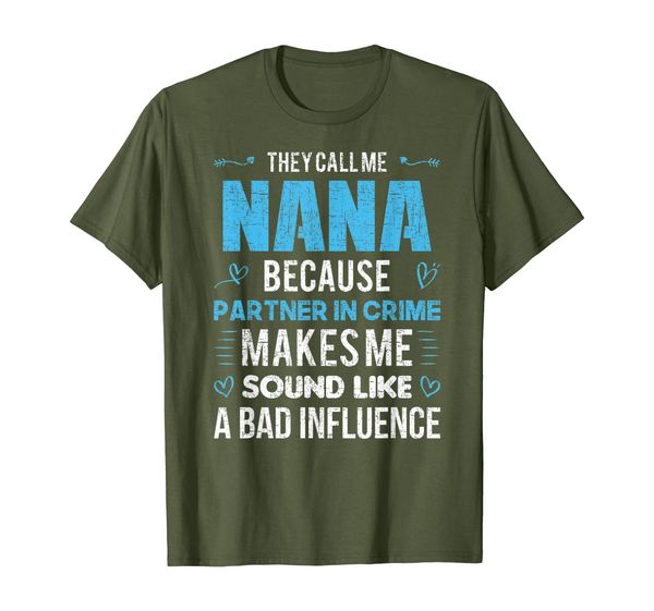 

NANA Grandma Funny Gift - Because Partner In Crime T-Shirt, Mainly pictures