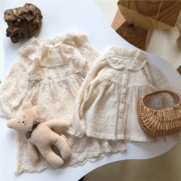 

sweet girls lace blouse spring fall long sleeve kids shirt for clothes toddler clothing children jackets coat, White;black