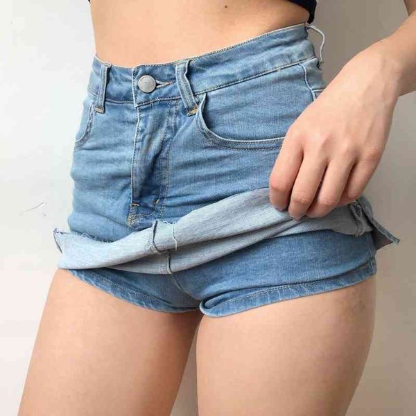 

summer style casual women denim skirt high waist denim skirt women raw edge anti-light skirts stretch slim denim culottes 210514, Black