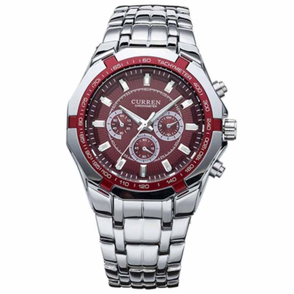 

wristwatches stainless steel watches men's casual quartz glass mirror waterproof european and the united states 2021, Slivery;brown