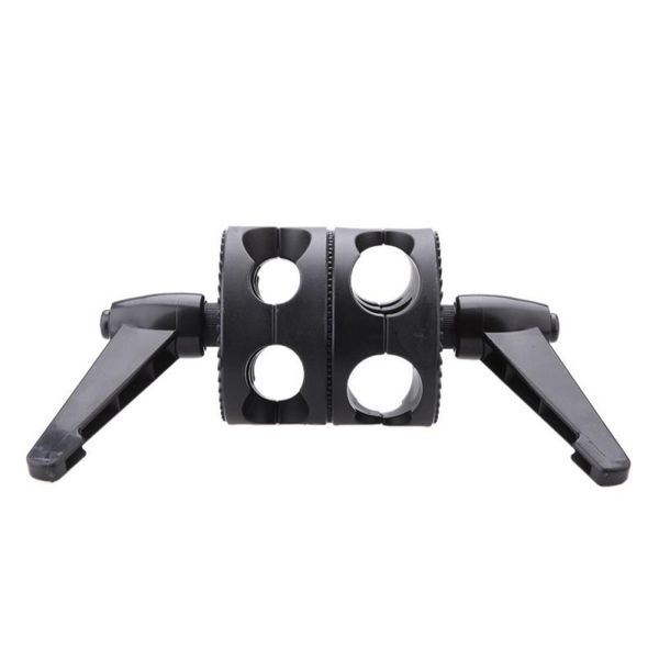 

3c-dual swiveling grip head angle clamp for po studio boom arm reflector holder stand black cell phone mounts & holders