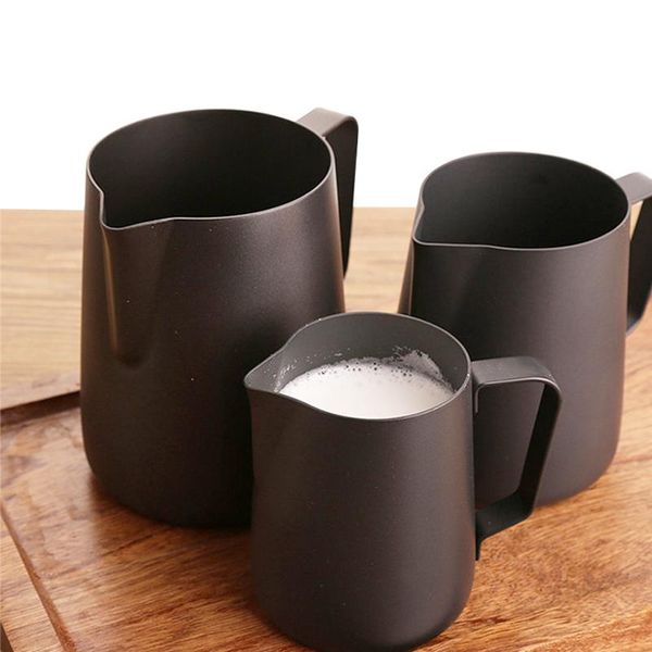 

coffee pots non stick teflon stainless steel milk frothing pitcher espresso barista craft latte cappuccino cream jug