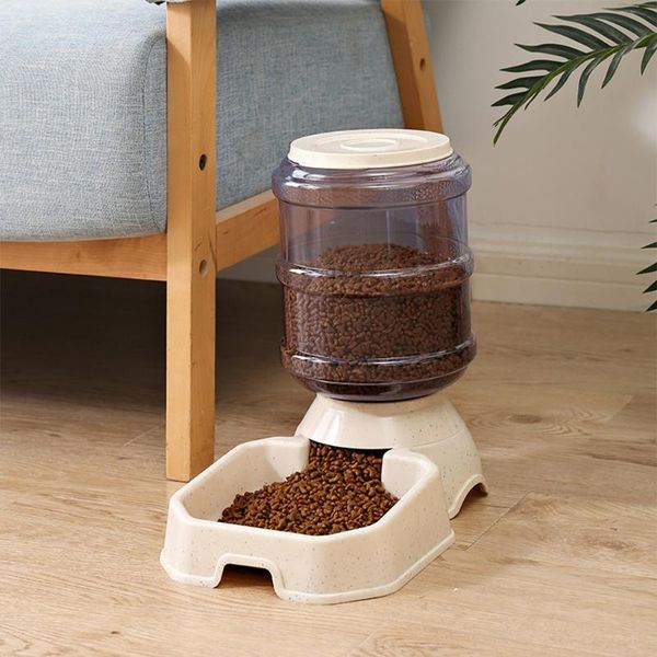 

cat bowls & feeders automatic feeder water dispenser 3.8 l/8 lbs large capacity for small medium dog pets puppy kitten easy to use
