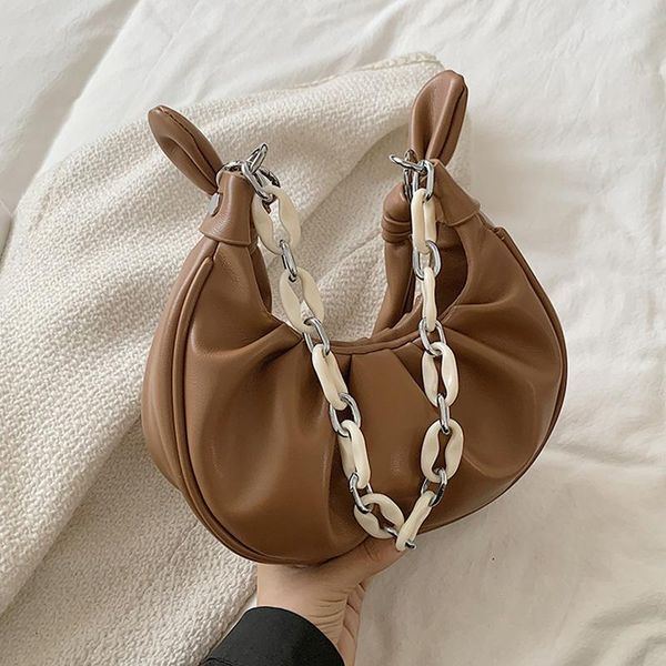 

evening bags fashion semicircle pleated handbag large capacity handle single shoulder bag brand trend ladies designer handbags