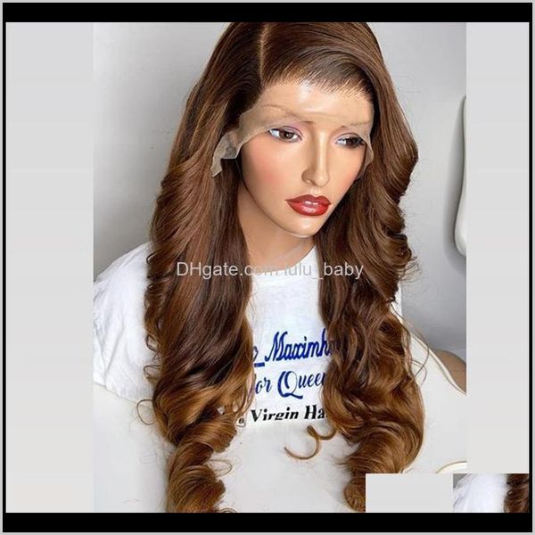 

mongolia wave chocolate 13x4 front human hair with hairline ombre orange silk remy 180 bleached knots mgm9a bztew, Black;brown