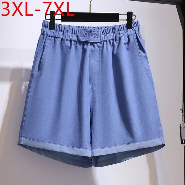

women's shorts 2021 ladies summer plus size jeans for women large loose wide leg blue pocket denim 3xl 4xl 5xl 6xl 7xl, White;black