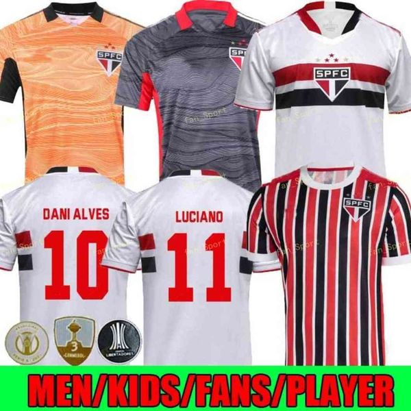 

2021 sao paulo soccer jersey dani alves 2022 home away women luciano igor gomes luan pablo reinaldo camisa 21/22 player version goalkeeper t, Black;yellow