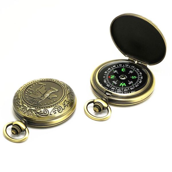 

outdoor gadgets vintage pocket compass the statue of liberty carved cover camping hiking jungle crossing portable navigation tools