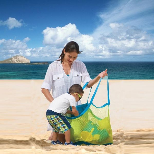 

storage bags children's beach toy bag large capacity sand mesh clothes towel net outdoor shell quick