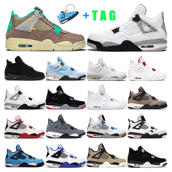 

mens basketball shoes 4s taupe haze desert moss university bule white oreo cement black cat women sport sneaker size 5.5-13