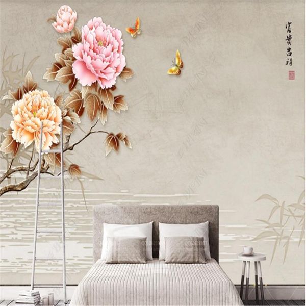 

wallpapers antique chinese style bedroom peony wallpaper for living room sofa background mural wall paper home decor