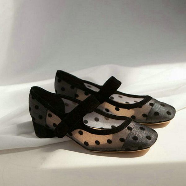 

toe heels mesh black shoes high pumps party wedding 2021 women round dress