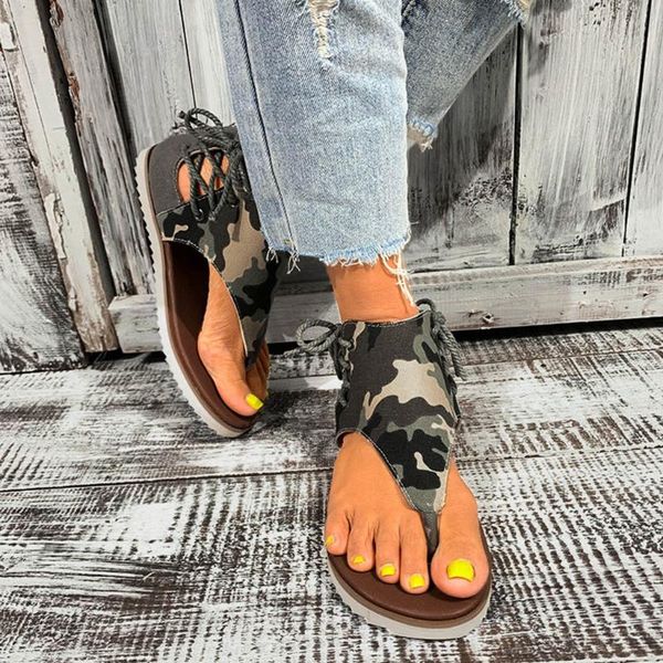 

women sandals camouflage flag summer shoes large size womens flip-flop, Black