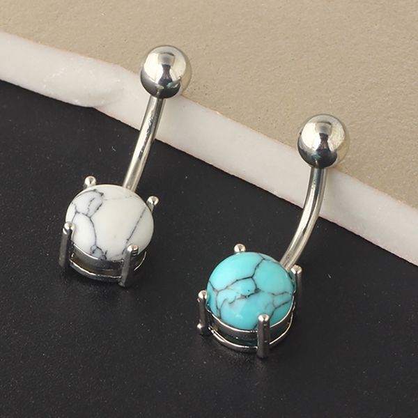 

junlowpy belly button rings stainless steel 14g ring navel piercings jewelry for women 10mm silver body piercing bar