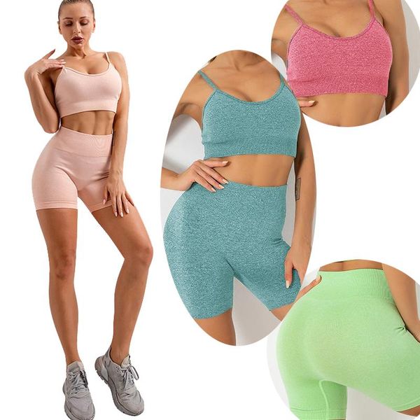 

2piece set women stripe seamless yoga workout fitness clothes for crop push up leggings suitable and breathe outfit