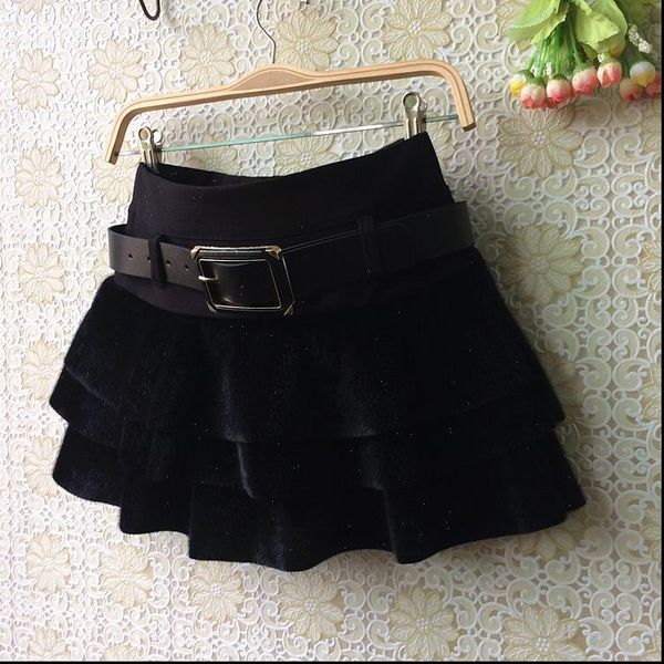 

womens shorts autumn and winter cake skirt horse pompon solid color dq115 drop, White;black