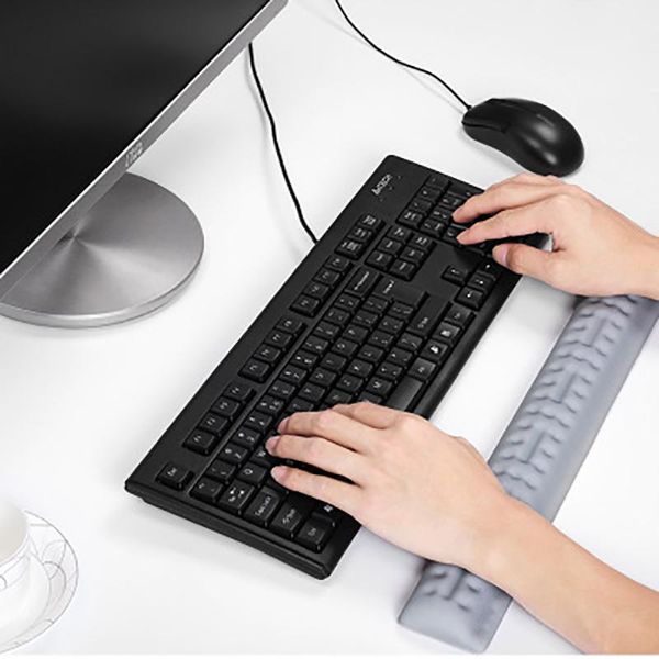 

mouse pads & wrist rests springback rest pad suitable 87 key keyboard mat silica gel memory foam hold up hands reduce fatigue
