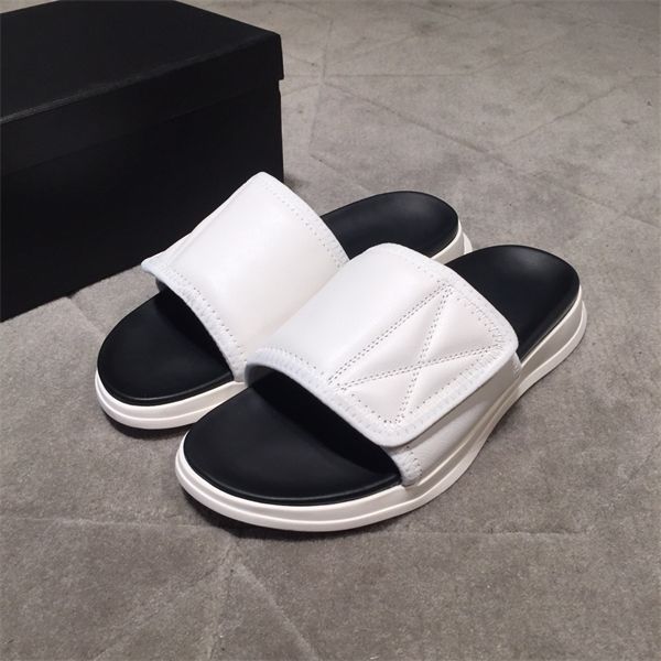 

official website 70% off outlet summer new velcro cowhide face trendy men's sandals outdoor leisure thick soled shoes factory sale, Black