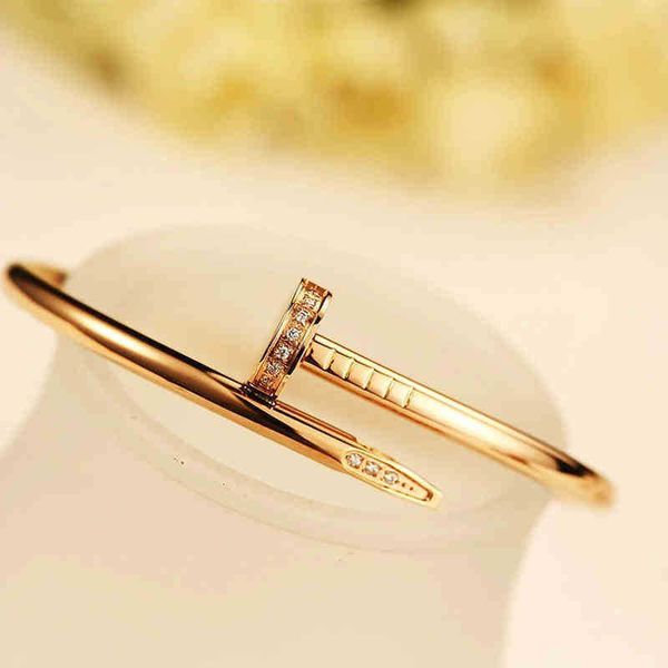 

juste a clou nail bracelet luxury jewelry set auger lovers men and women 16 19 cm gold rose sier, Black