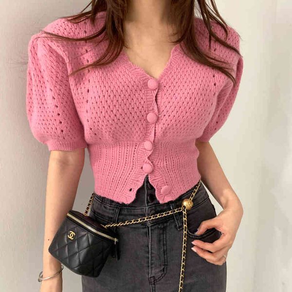 

women's knits & tees coat knitted and crocheted with v-neck cleavage, short sleeve summer shirt v-low, single casual buffoon sleeve, hi, White