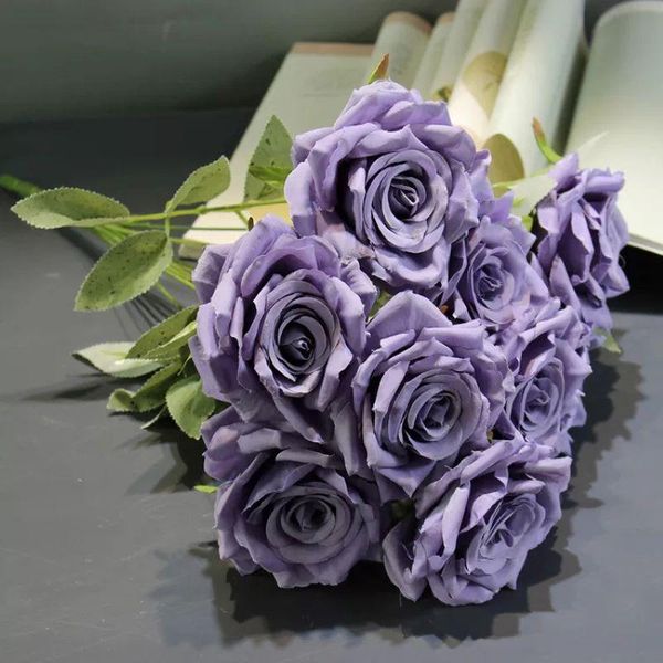

decorative flowers & wreaths simulation bouquet of 9 foreign peony for wedding arrangement home decoration