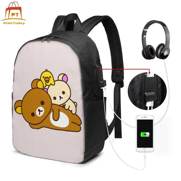 

backpack rilakkuma backpacks multi function print bag man - woman sports trending bags