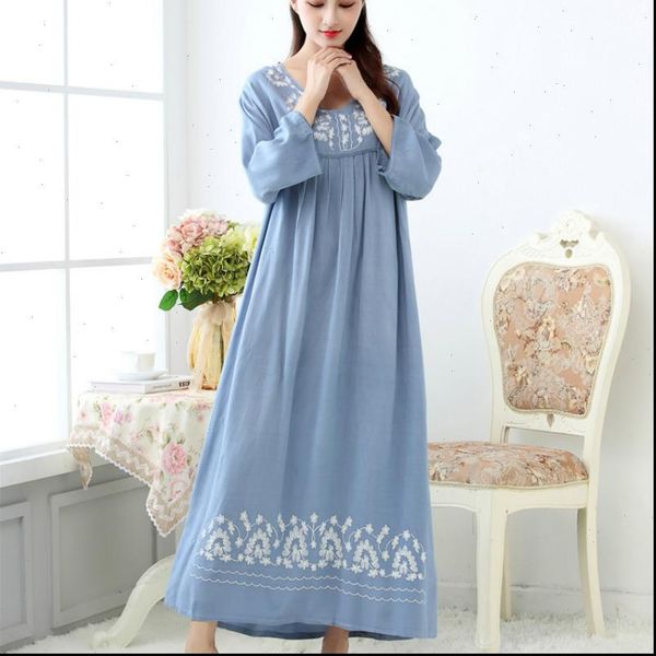 

spring and autumn cotton womens sleepwears long nightgown loose comfortable nightwear sleeve night dress women sleepshirts, Black;red