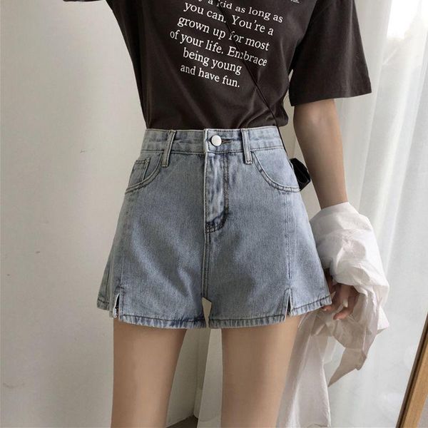 

women's shorts high waist denim for female summer students, White;black