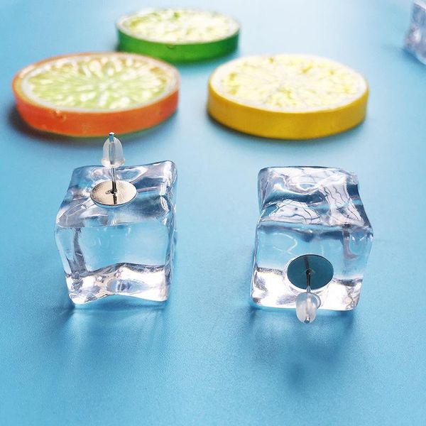 

stud summer cool hand-made three-dimensional transparent ear personality creative women fashion fun jewelry, Golden;silver