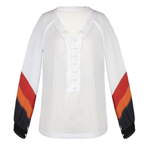 

women's vests ladies loose casual v-neck contrast color flared sleeve top, Black;white