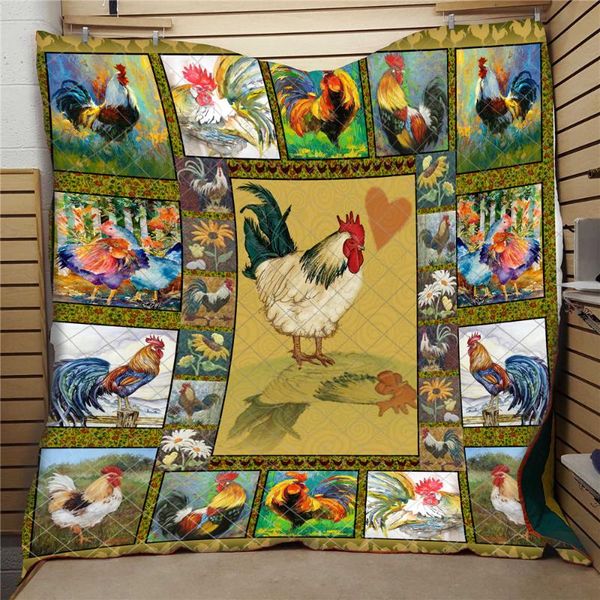 

comforters & sets 2021 bed cover 3d unique rooster pattern summer quilt soft breathable blanket for adults/adults/girls quilt/blanket set