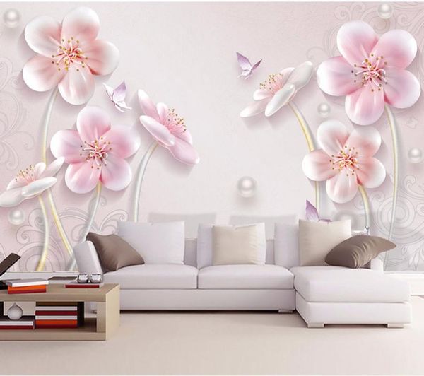

wallpapers 3d po flower wallpaper extravagant wall murals simple modern peach blossom living room tv sofa backdrop paper home 8d decor