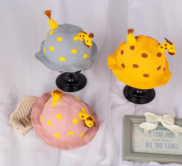 

summer baby kids sun hat cartoon deer bucket children boys and girls outdoor uv protection beach cap cute fashion casual caps & hats, Yellow