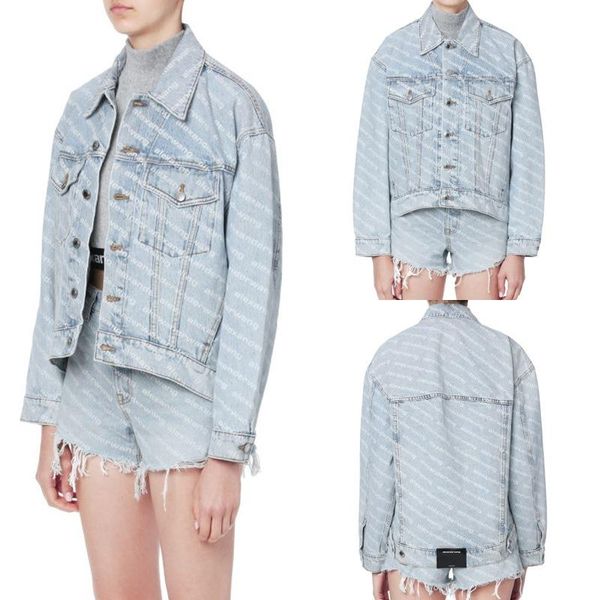 

women's jackets king 2021 same print back drape jacket denim women, Black;brown