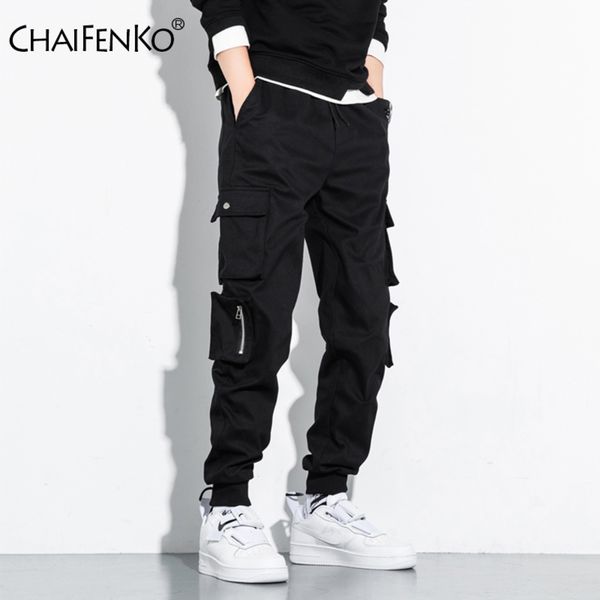 

Chaifenko men's Hip Hop , casual street cloth, multi pocket, harem style, Harajuku, m-8xl, Black