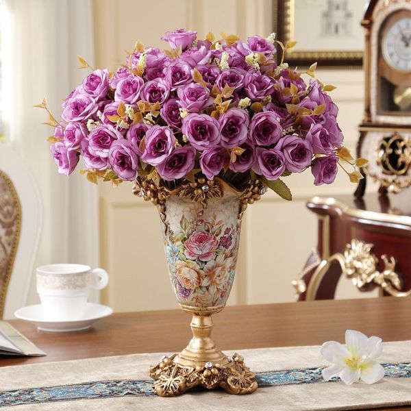 

vases european retro resin vase simulation flower arrangement home livingroom table decoration crafts el office deskfurnishings