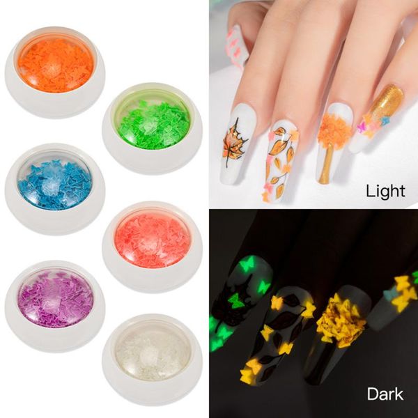 

fluorescent luminous nail butterfly sequin glow in the dark art decorations thin patch sana889, Silver;gold