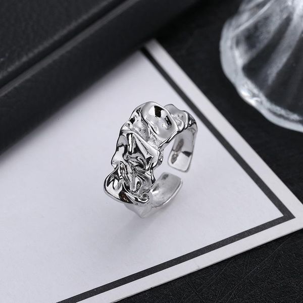 

wedding rings width open finger ring for women men opening geometric concave convex geometry girls ins niche bague, Slivery;golden