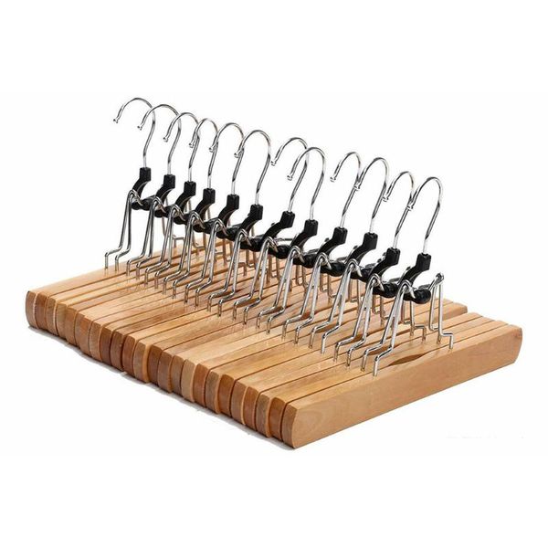 

hangers & racks trouser drying rack clip type space saving wooden neat clothes collection el skirt hanger no trace wardrobe anti fall home