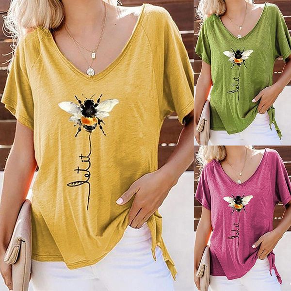 

summer t shirt printed women's short sleeve fc917, White